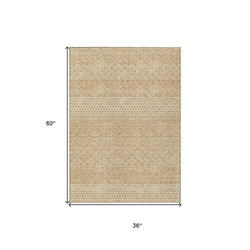 HomeRoots Chevron Modern Rectangle Outdoor Rug