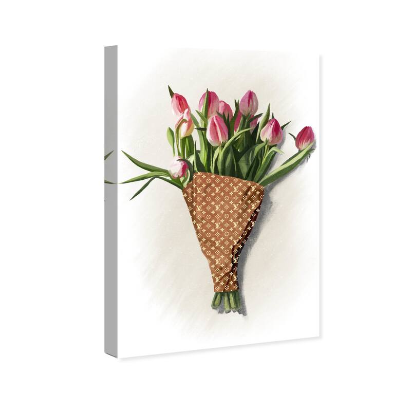 Wynwood Canvas Floral and Botanical French Wrapped Tulips Brown and Traditional Wall Art Canvas Print