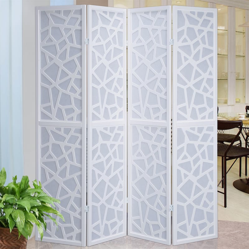 4 Panel Screen Room Divider - White