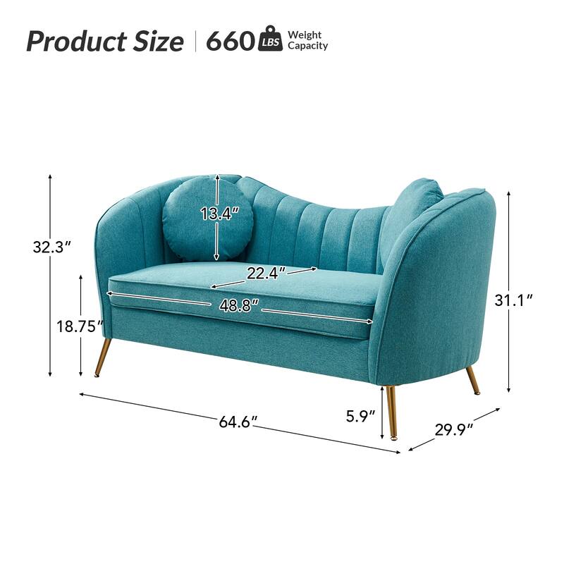 Cecilia 64.6" Wide Loveseat with Removable Cushions