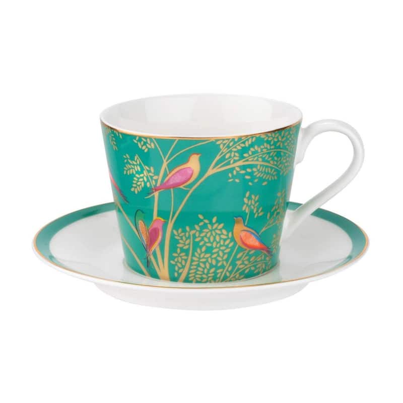 Sara Miller for Portmeirion London Chelsea Teacup and Saucer - 8 oz. - Green