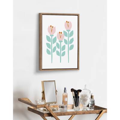 Kate and Laurel Sylvie Paper Flowers Framed Canvas by Myriam Van Neste