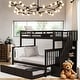 preview thumbnail 1 of 10, Stairway Twin-Over-Full Bunk Bed with Twin Size Trundle, Storage and Guard Rail for Bedroom, Dorm Espresso