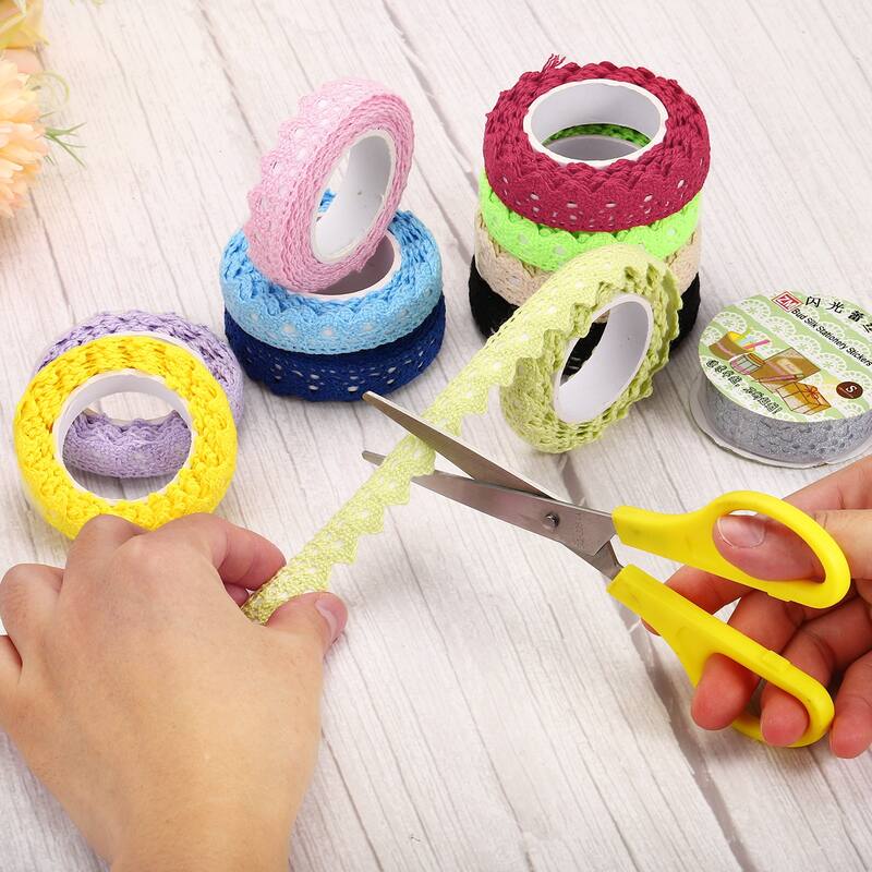 Lace Ribbon Self-Adhesive Lace Tape, 2 Rolls Cotton Masking Sticker