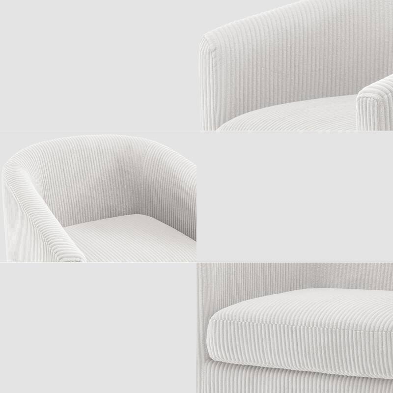 Modern Upholstered Barrel Chair Swivel Accent Chair for Living Room