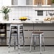 preview thumbnail 10 of 22, Bar Stools Set of 4 Stackable Metal Bar Stools Industrial Counter Height Stools Backless Barstools with Wooden Seats