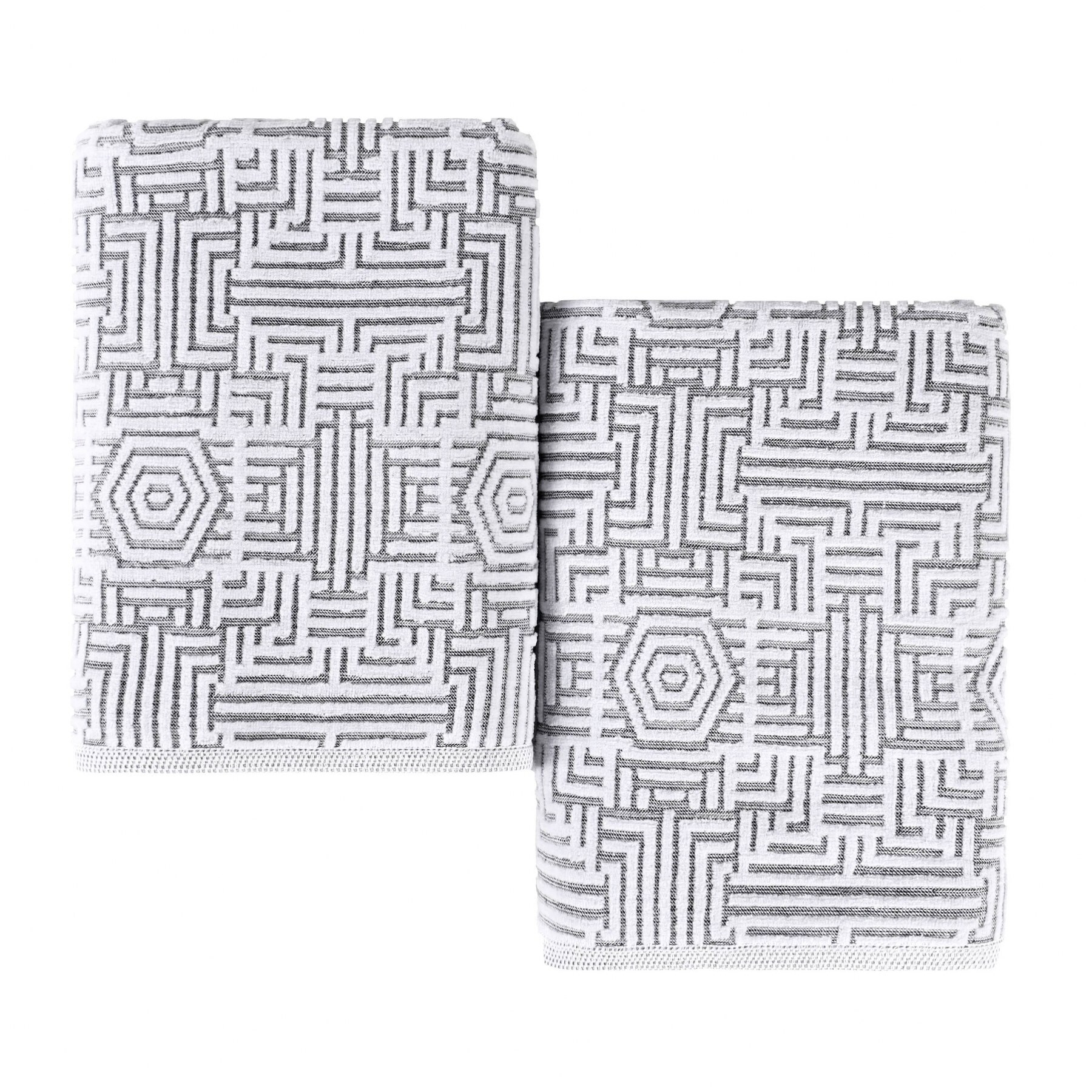 Luxury Geometric Jacquard Cotton Bath Sheet-image