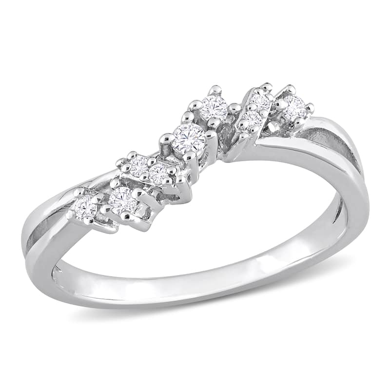 Miadora 1/6ct TDW Diamond Nine Stone Ring in Sterling Silver
