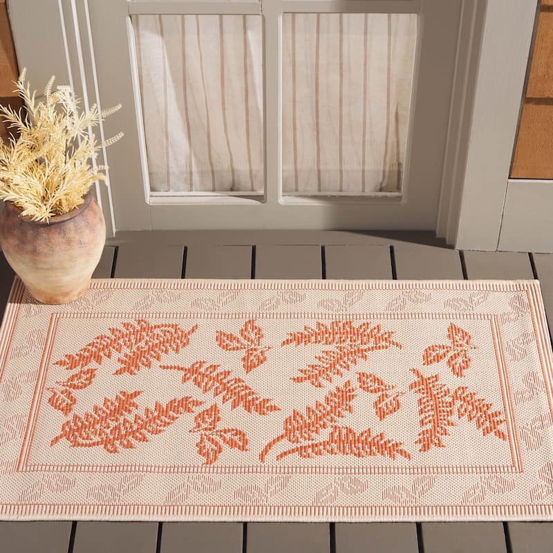 SAFAVIEH Courtyard Layal Indoor/ Outdoor Waterproof Patio Backyard Rug - 2' x 3'7" - Natural/Terra