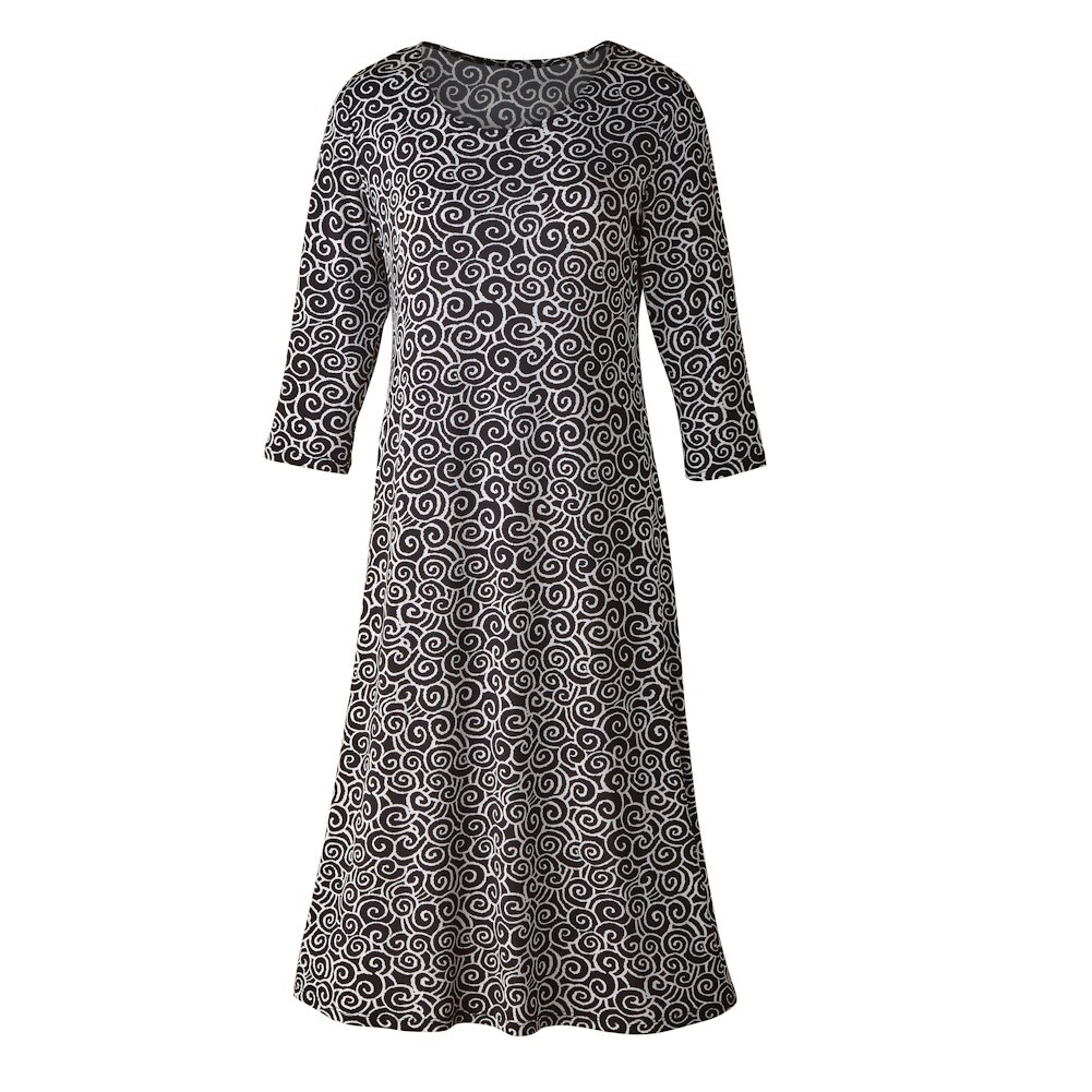 Shop Women S A Line Dress Simple Swirls Black White 3 4