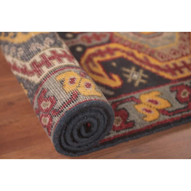 Kazak Runner Rug Hand-Knotted Wool Carpet - 2'6"x 9'8"