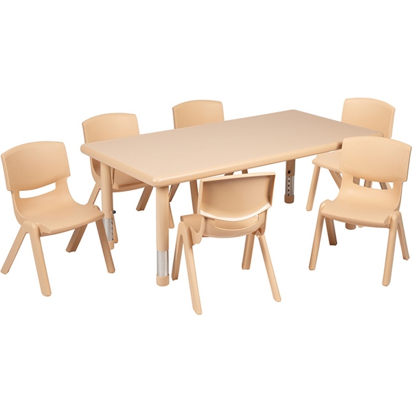 Kids table hotsell with 6 chairs