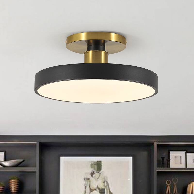 Contemporary Acrylic Dimmale LED Semi-Flush Mount Ceiling Light - N/A