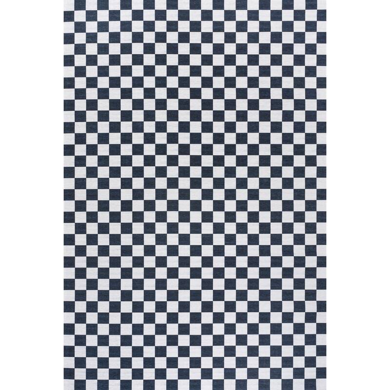 JONATHAN Y Kassia Modern Cottage Checkerboard Washable Area Rug