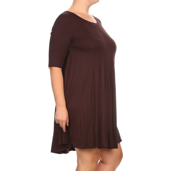 Shop Women Plus Size Solid Short Sleeve Pleat Relax Casual Knit