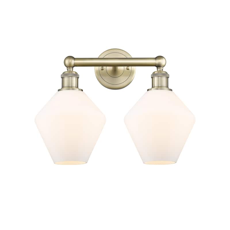 Innovations Lighting Cindyrella - 2 Light 17" Bath Vanity Light - Antique Brass/Cased Matte White