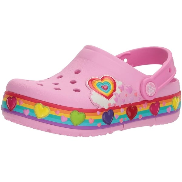 Shop Crocs Kids Girls Crocband Rainbow Hearts Light Up Clog