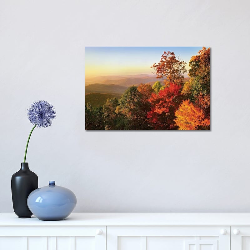 iCanvas "Blue Ridge Mountains From Bluff Mountain Overlook, North Carolina" by Tim Fitzharris Canvas Print - 12x18x1.5
