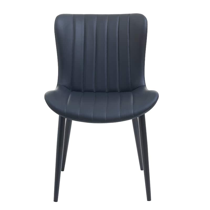 Dining Chairs Set of 2, Modern Upholstered Dining Chairs, Armless Faux Leather Accent Chairs with Backrest, Metal Legs