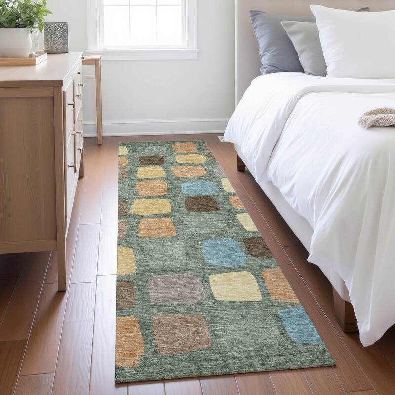 Machine Washable Indoor/ Outdoor Casual Hoppy Chantille Rug