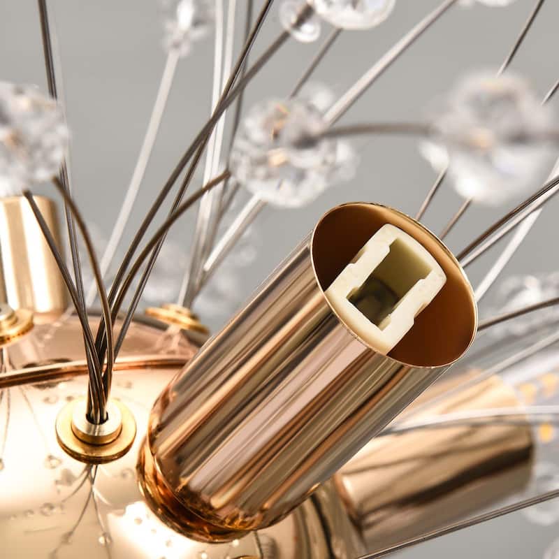 8/9/12/16-Light Modern Linear Sputnik Globe Pendant Starburst Firework Crystal Chandelier