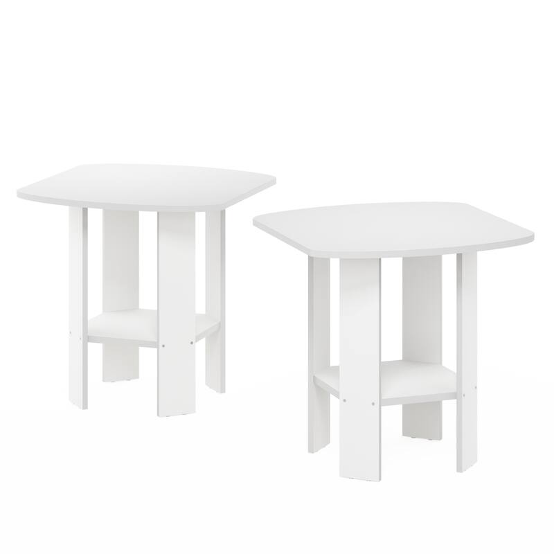 Furinno Simple Design End/SideTable, Set of 2 - White