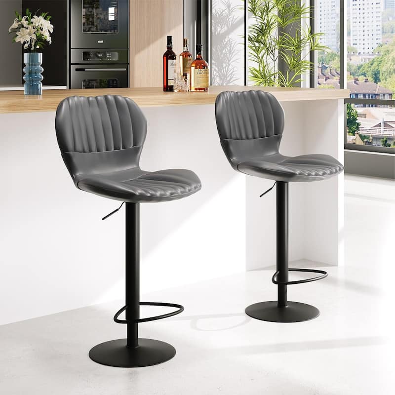 Swivel Barstools, Kitchen Counter Height Bar Chairs with Armrest and Back for Bar