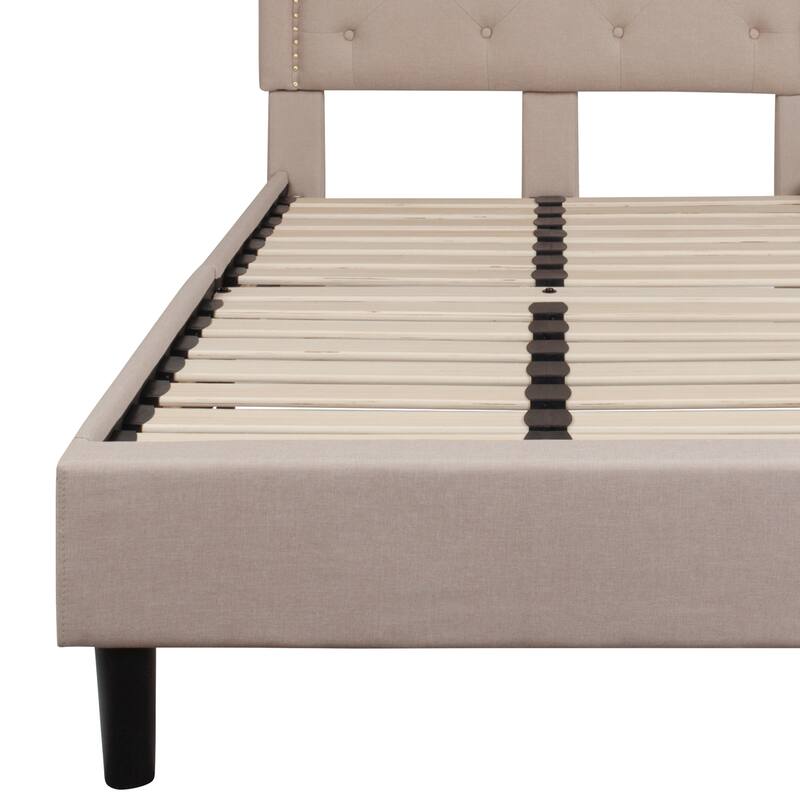Arched Tufted Upholstered Platform Bed