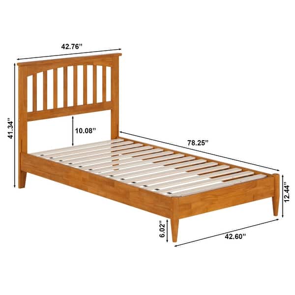 dimension image slide 5 of 19, Becket Solid Wood Low Profile Platform Bed
