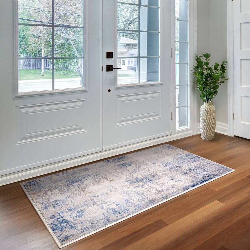 Sorbus Area Rug for Entryway, Machine Washable, Non-Slip, Vintage Rug - 3 x 5 ft