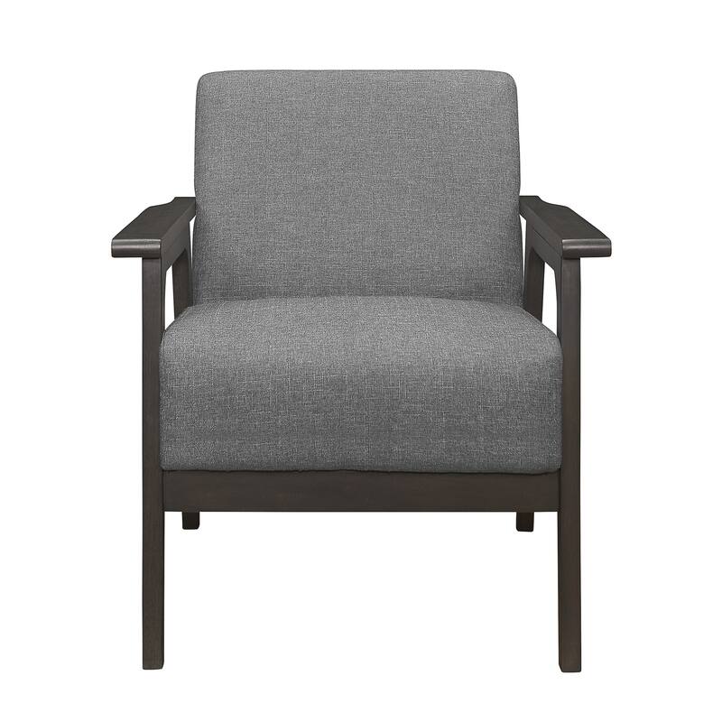 Fabric Upholstered Accent Chair with Antique Gray Frame