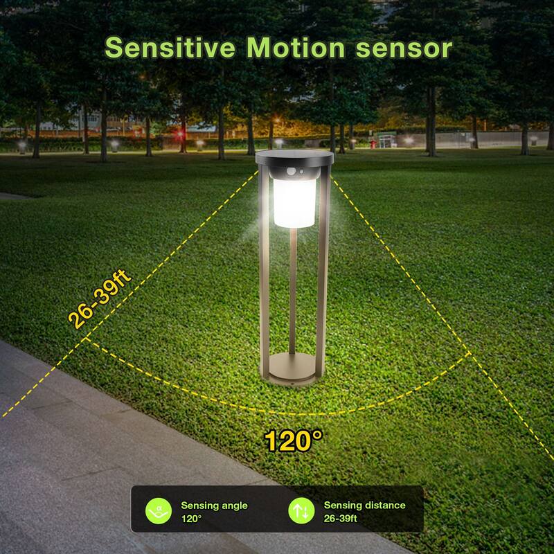Solar Pathway Lights Outdoor LED Landscape Path Light with Dusk to Dawn Photocell Motion Sensor