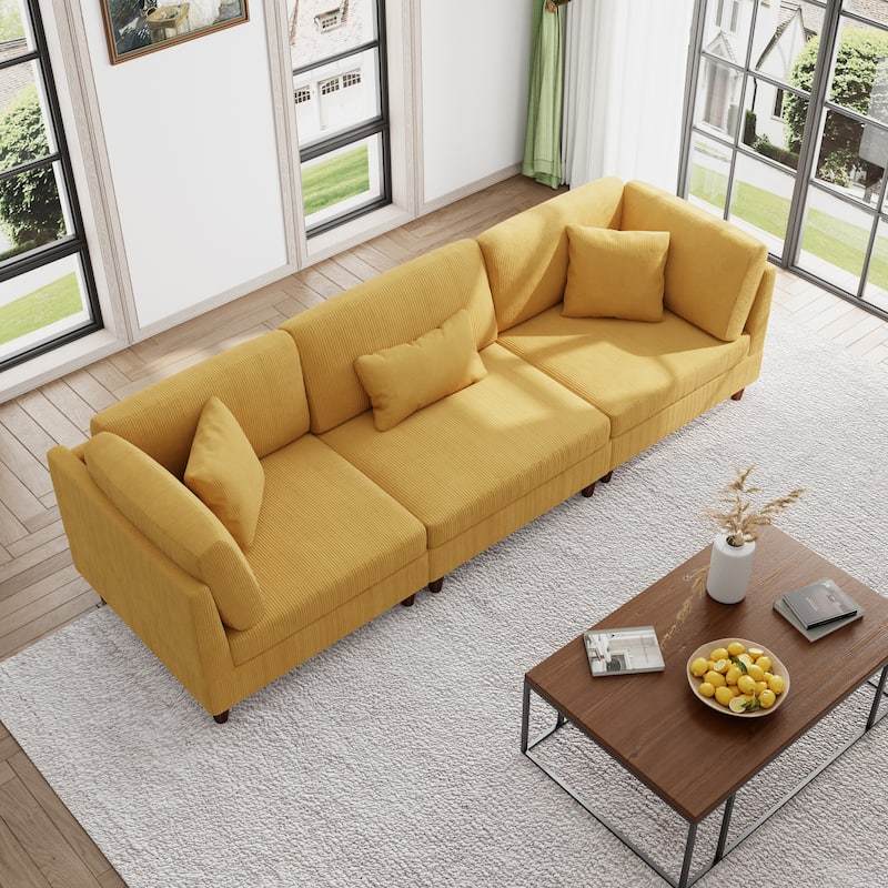 Modern Oversized Modular Corduroy Sectional Sofa Set