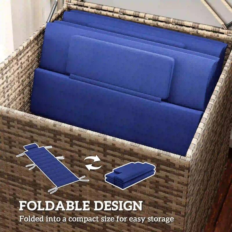 80" x 26" Foldable Lounge Chair Cushions Set of 2, Outdoor UPF50
