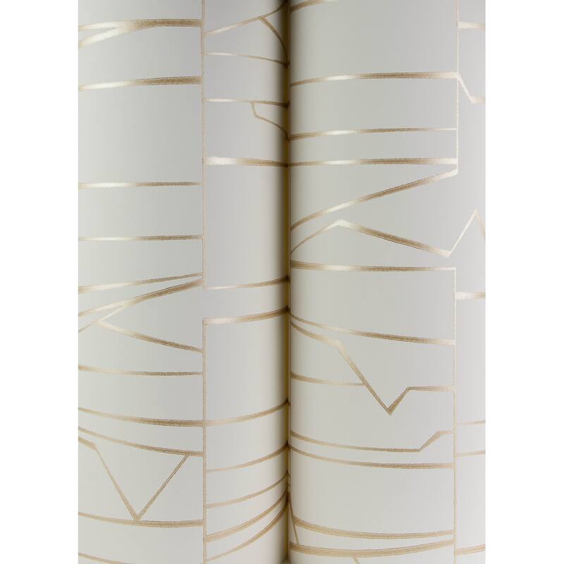 A-Street Prints Huntington Gold Geometric Stripe Wallpaper