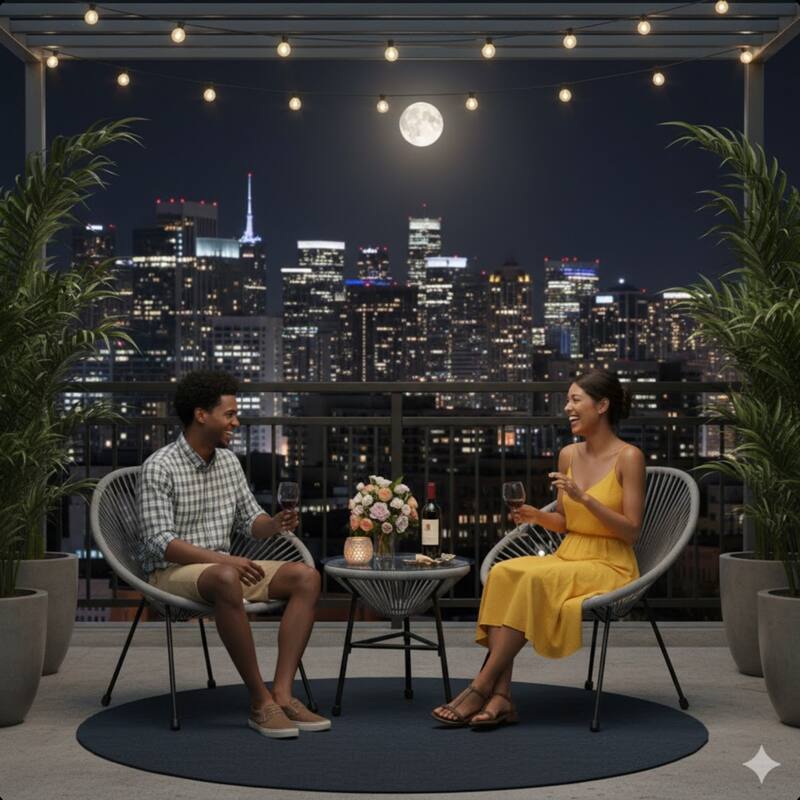 3-Piece Acapulco Wicker Patio Bistro Set with Glass Table