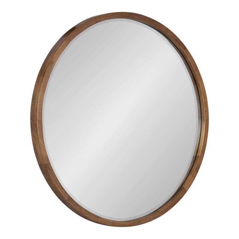 Kate and Laurel McLean Round Wood Framed Wall Mirror
