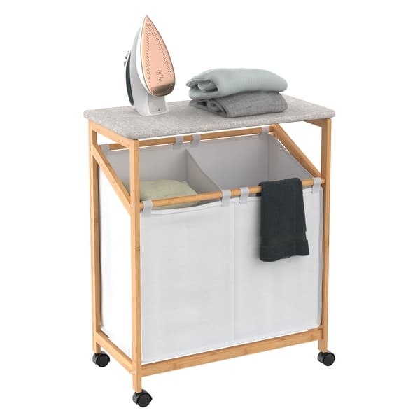 ClosetMaid Bamboo Laundry Hamper Storage Cart