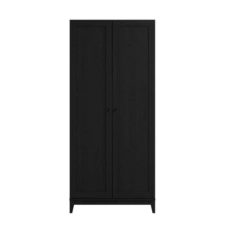 Prepac Yaletown 72" Tall Storage Cabinet with Wood Legs, Pantry Cabinet with 3 Adjustable Shelves - 32" W x 72" H x 16" D