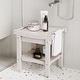 preview thumbnail 2 of 62, Acrylic Waterproof Shower Bench with Storage Shelf, Bathroom Stool & Organizer