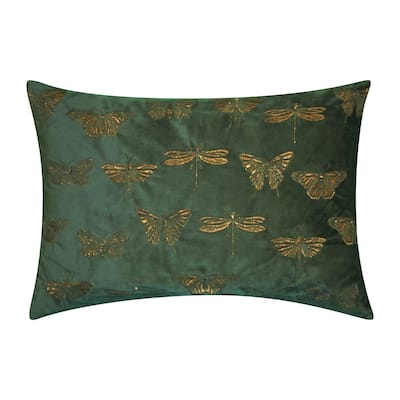 Edie At Home Butterfly Decorative Throw Pillow, Forest Green