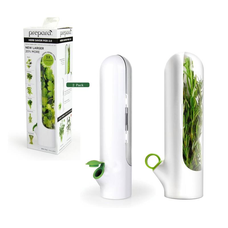 Prepara Set of 2 Herb Savor Fresh Herb Keeper - Pod 2.0