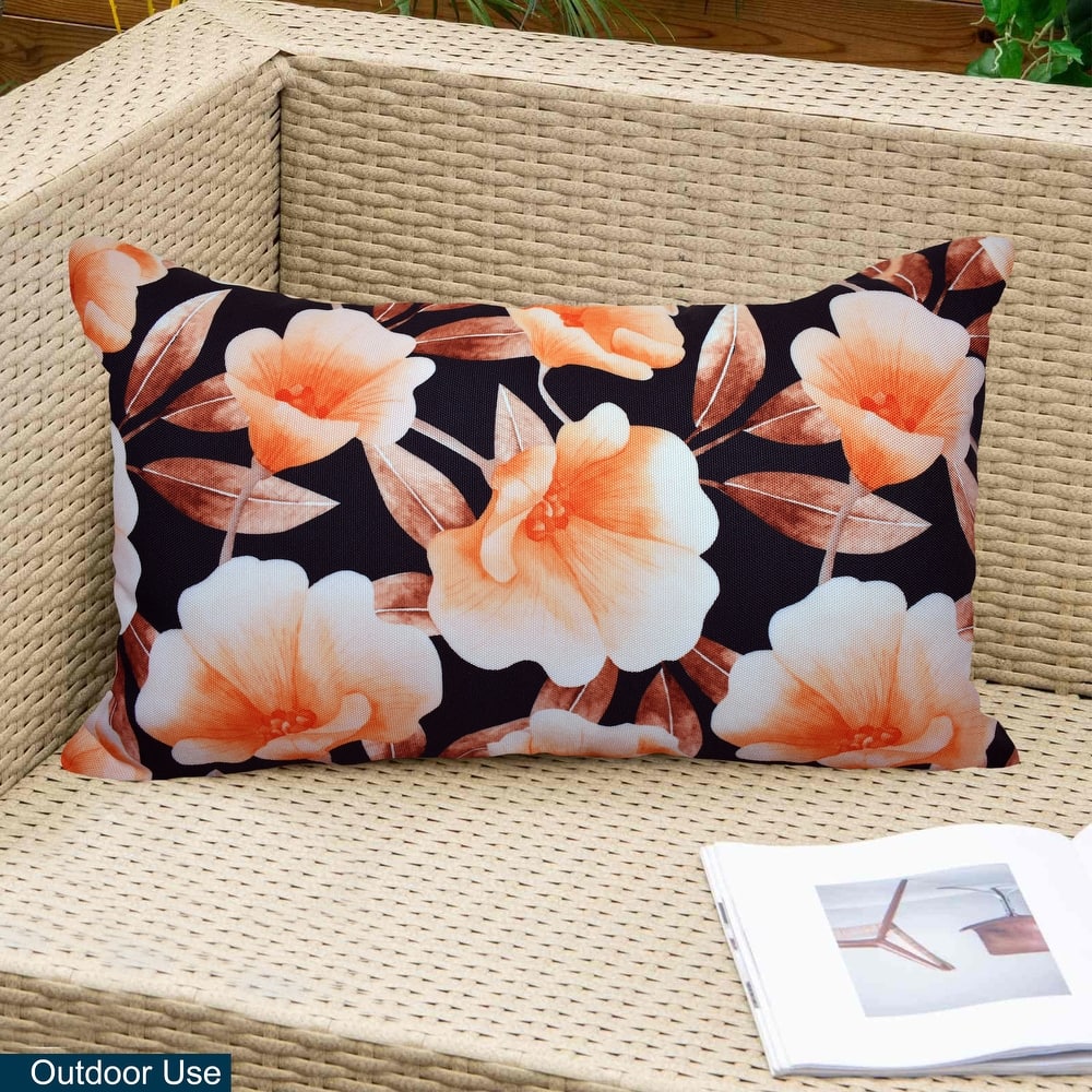 Decorative Indoor Outdoor Waterproof Throw Pillows 12''x20'' Inches with Inserts for Your Patio Furniture, Chairs, Indoor Décor