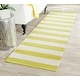 preview thumbnail 96 of 148, SAFAVIEH Handmade Montauk Caspian Stripe Cotton Flatweave Rug 2'3" x 7' Runner - Green/Ivory