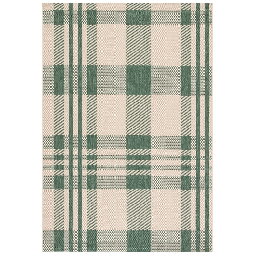 SAFAVIEH Courtyard Oriole Plaid Indoor/ Outdoor Waterproof Patio Backyard.