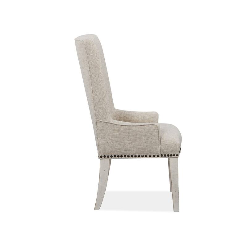 Magnussen Home Bronwyn Alabaster And Toasted Nutmeg Upholstered Host Chair Two Pack - 23''W x 29''D x 45''H