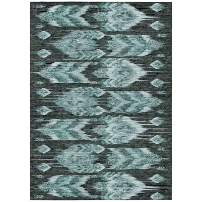 Machine Washable Indoor/ Outdoor Chantille Abstract Boho Rug