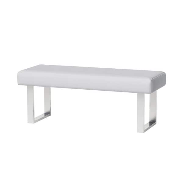 slide 2 of 7, Somette Leah White Dining Bench - Dining Bench