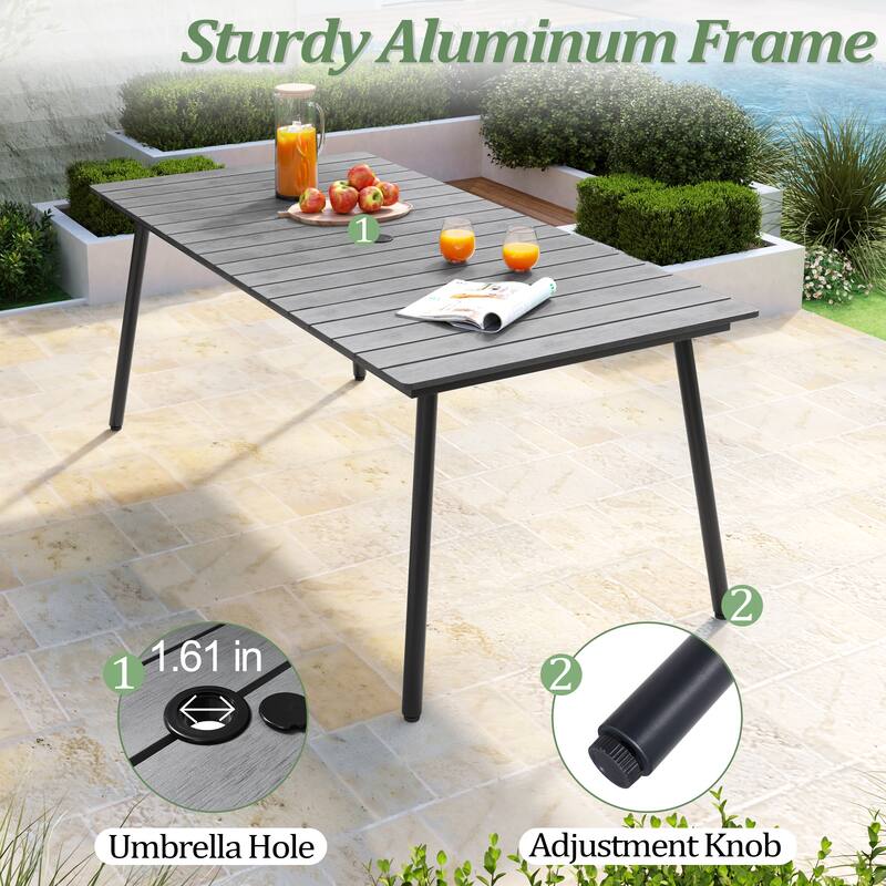 VredHom 7/9-Piece Outdoor Patio Dining Set with Stackable Chairs