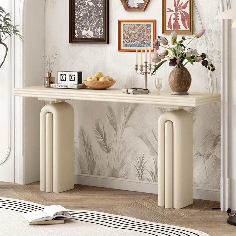Elegant 60" Wooden Console Table for Entryway Hallway Living Room